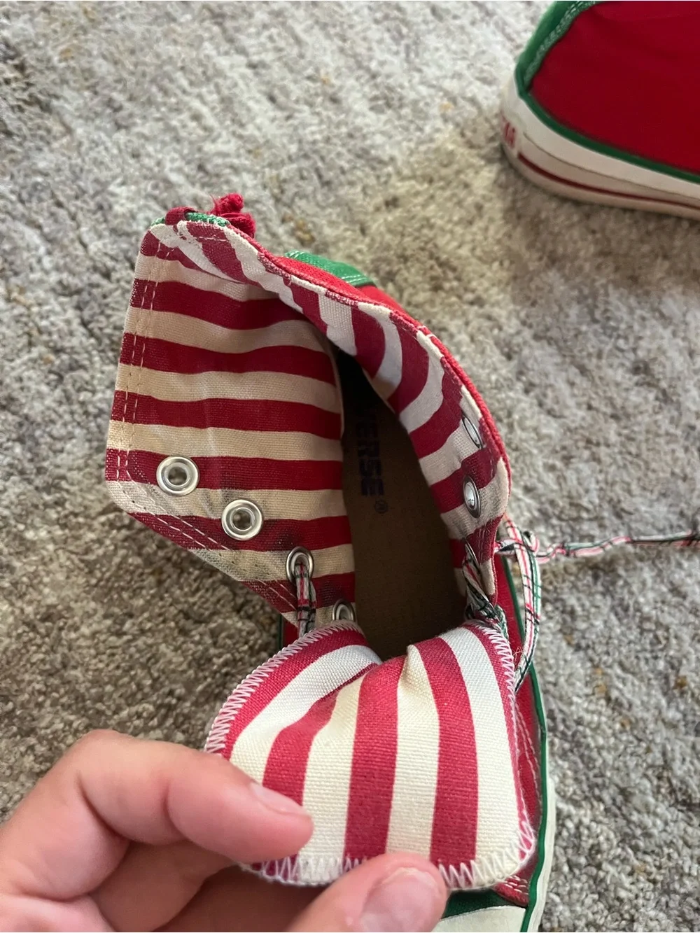 Converse Kids/ Woman size 3- High-Top Christmas Sneakers